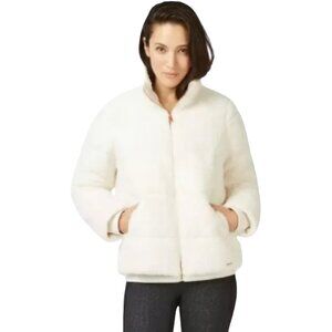 Sweaty Betty Shearling Zip Through Bomber Jacket, Winter White, XS